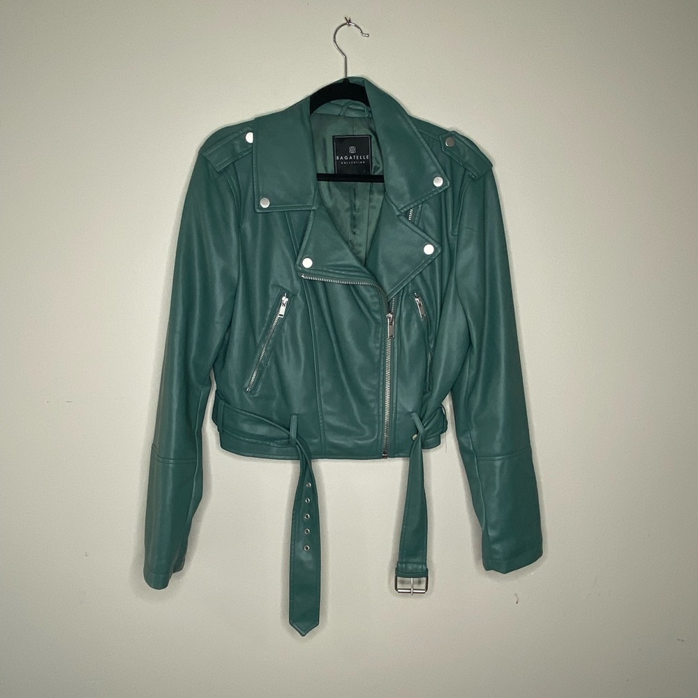 Green Faux Leather Jacket